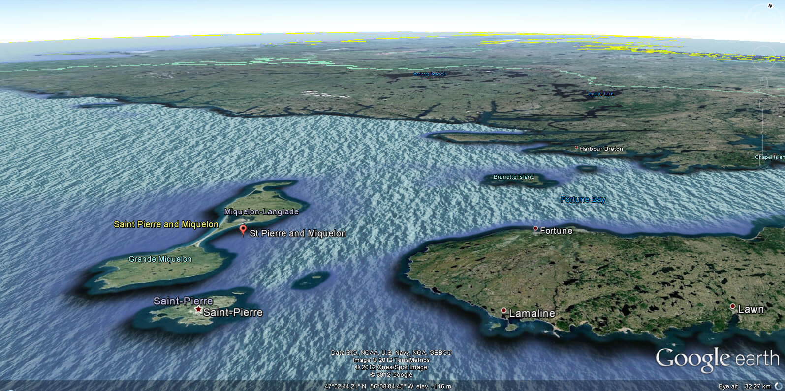 Saint Pierre und Miquelon erde karte